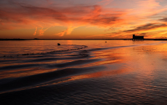 November: Sonnenuntergang über der Ria Formosa