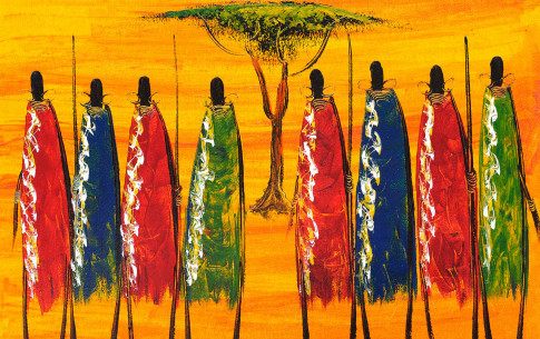 August: Massai Gemälde (Mto Wa Mbu)